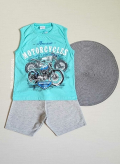 CONJUNTO Regata Menino For Fun - Motorcycles - Azul Claro