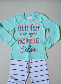 PIJAMA Menina Minifan - Glitter - Verde claro - comprar online