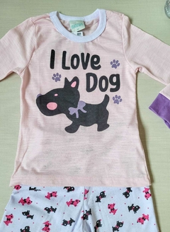 PIJAMA Menina Minifan - I love Dog - Rosa - comprar online