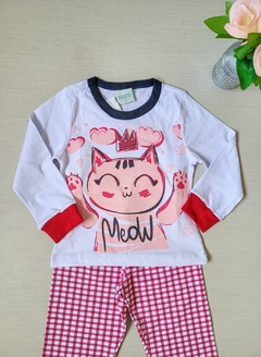 PIJAMA Menina Minifan - Meow - Branca - comprar online