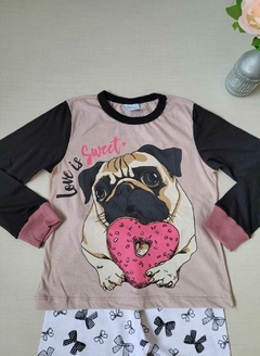 PIJAMA Menina Minifan - Love is sweet - Marron - comprar online