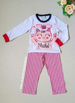 PIJAMA Menina Minifan - Meow - Branca