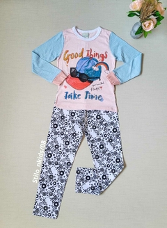 PIJAMA Menina Minifan Calça Bolhas- Good Things - Rosa