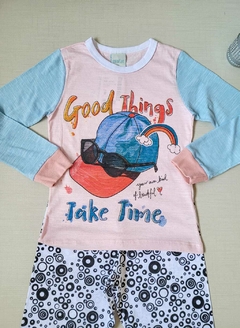 PIJAMA Menina Minifan Calça Bolhas- Good Things - Rosa - comprar online