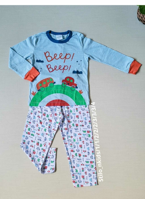 PIJAMA Menino Minifan - Beep Beep - Azul claro