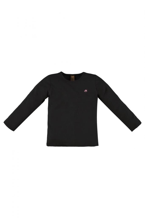 Blusa infantil manga longa preto