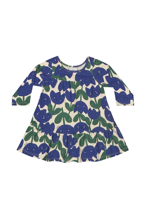 Vestido manga longa em cotton