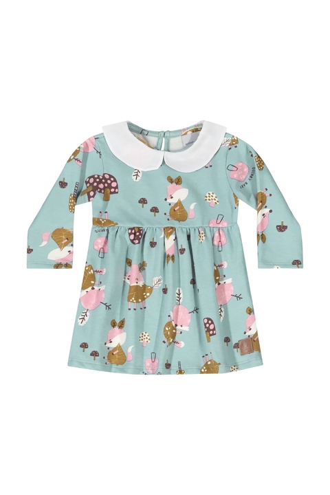 Vestido manga longa em molecotton - comprar online