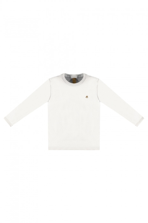 Camiseta infantil manga longa branco