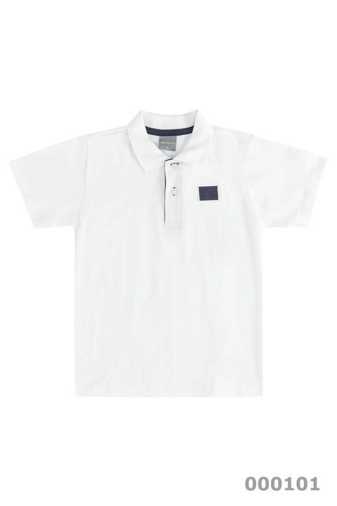 Camisa polo infantil branco - Quimby