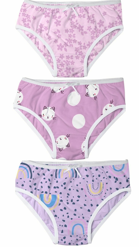 Kit trio calcinhas cotton - comprar online