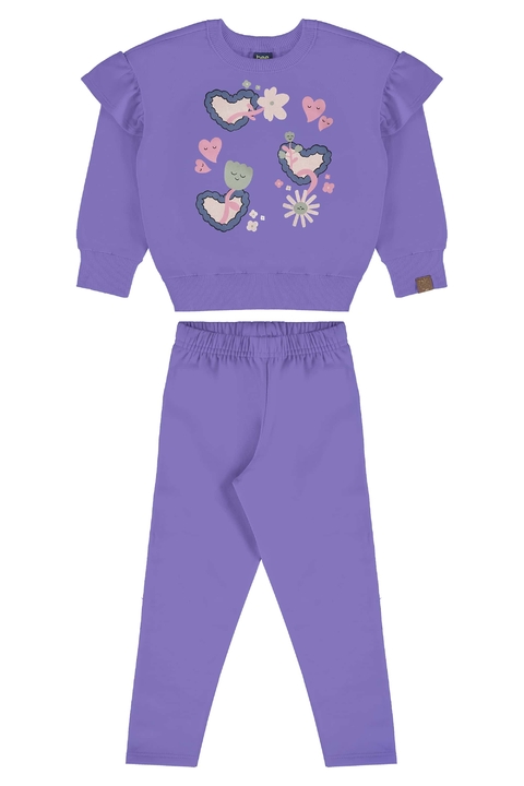 Conjunto blusão e calça em molecotton