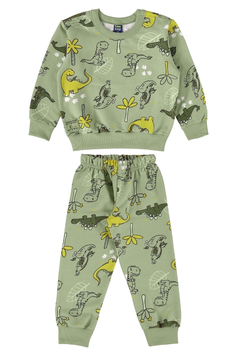 Conjunto blusão e calça em moletom sem felpa