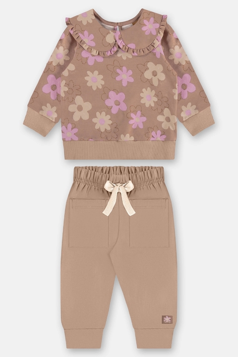 Conjunto blusa e calça em molecotton