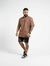 Camisa Masculina Ouversized Algodão Longa - Marron - comprar online