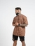 Camisa Masculina Ouversized Algodão Longa - Marron - loja online