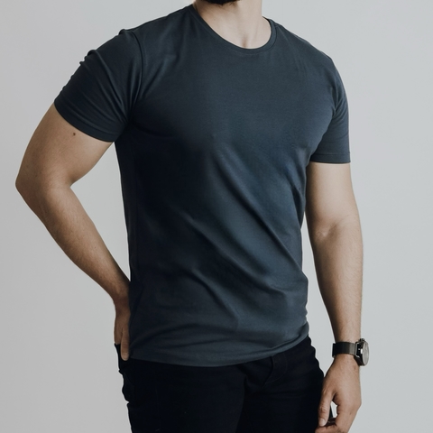 CAMISETA BASICA FIO EGIPCIO AZUL - MODIG ESSENCE