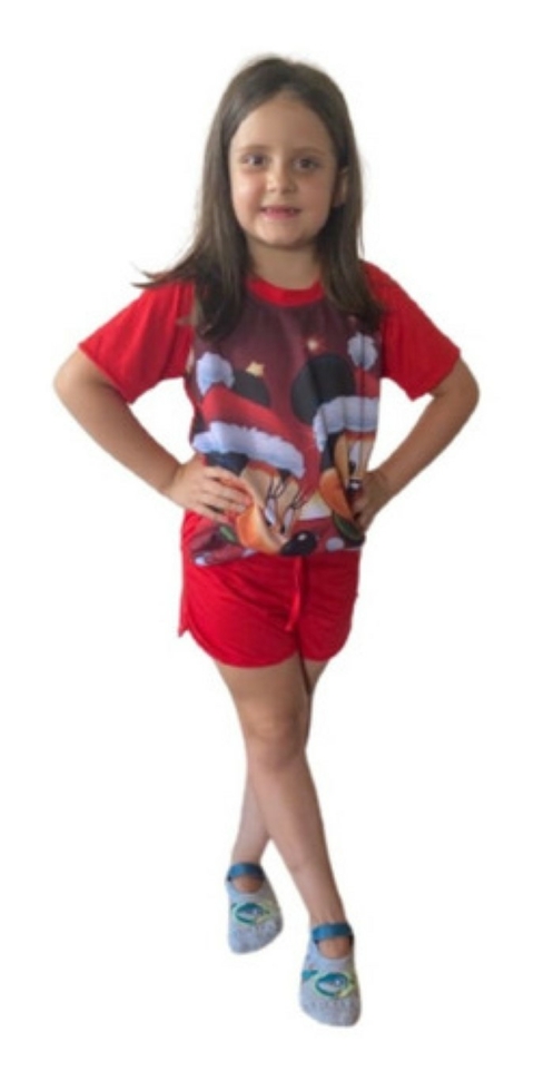 Pijama Natal Feminino Curto (infantil)
