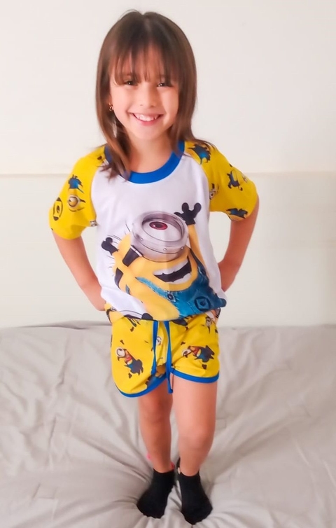 Pijama Infantil Minions (curto 1 Unidade)