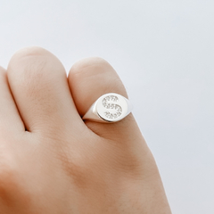 Anel de Prata Inicial Cravejada Mindinho Regulável - loja online