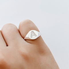 Anel de Prata Inicial Cravejada Mindinho Regulável - loja online