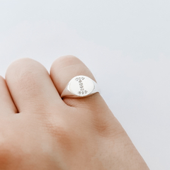 Anel de Prata Inicial Cravejada Mindinho Regulável