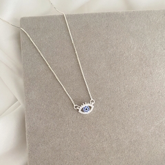 Colar de Prata Olho Grego Cravejado - comprar online