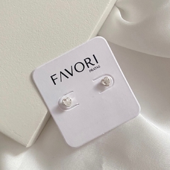 Brinco de Prata Ponto de Luz Coração - comprar online