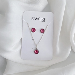 Conjunto Zircônia Rosa - comprar online