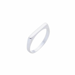 Anel de Prata Retangular Liso