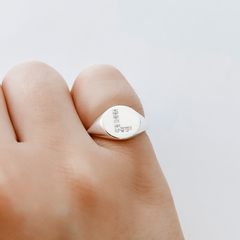 Anel de Prata Inicial Cravejada Mindinho Regulável - Favori Pratas