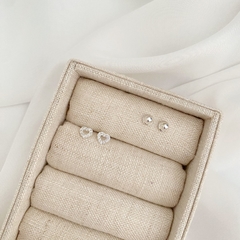 Brinco de Prata Coração Cravejado Infantil - comprar online