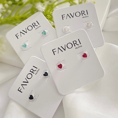 Brinco de Prata Ponto de Luz Coração