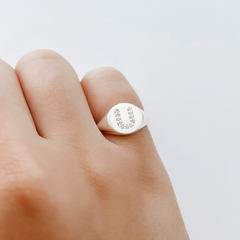 Anel de Prata Inicial Cravejada Mindinho Regulável