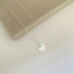 Colar de Prata Medalha Love Zircônia Turmalina na internet