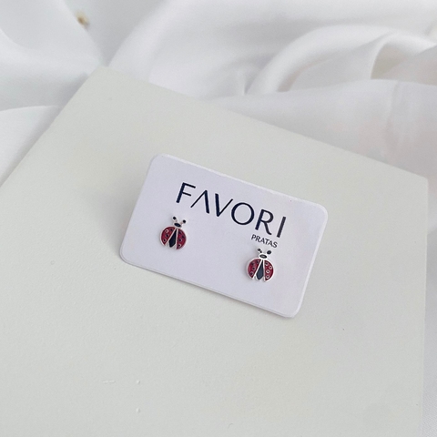 Brinco de Prata Joaninha Infantil - comprar online