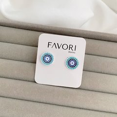 Brinco de Prata Olho Grego Azul Claro - comprar online