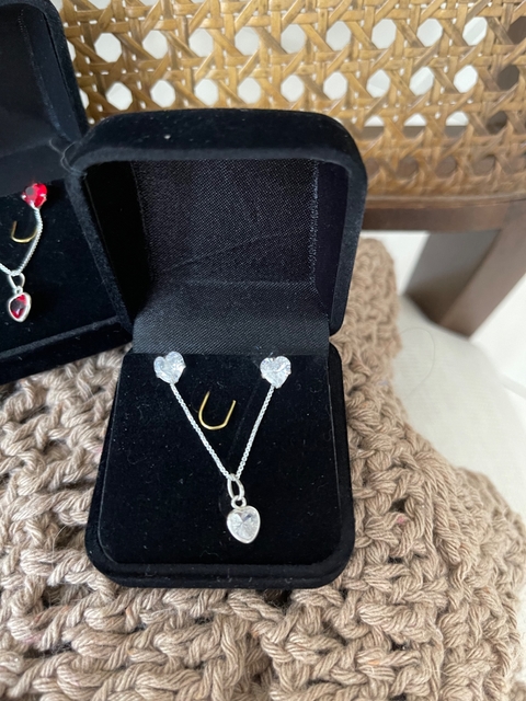 conjunto ponto de luz prata 925