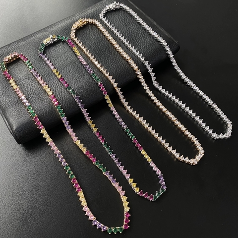 colar riviera zirconias fecho gaveta de luxo