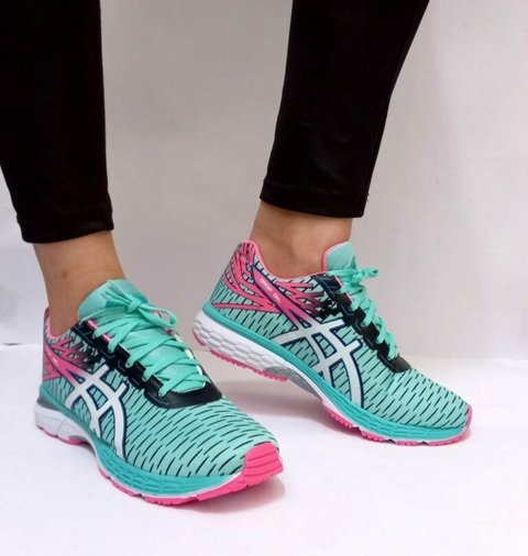 Tênis Asics Verde Água / Rosa Feminino