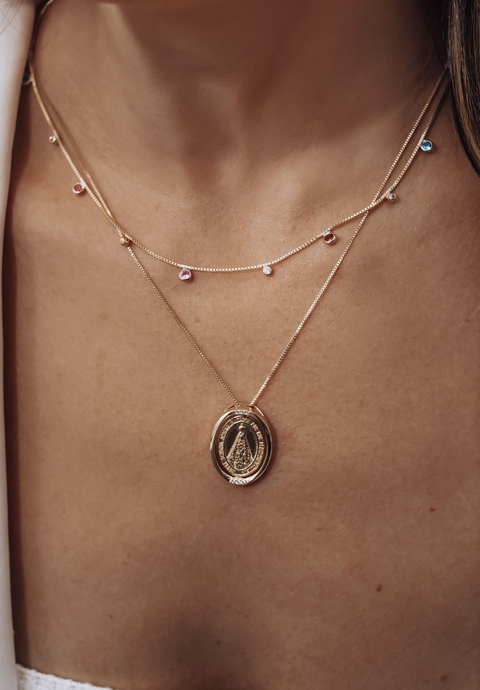 Colar Nossa Senhora/Rosário Dourado - comprar online