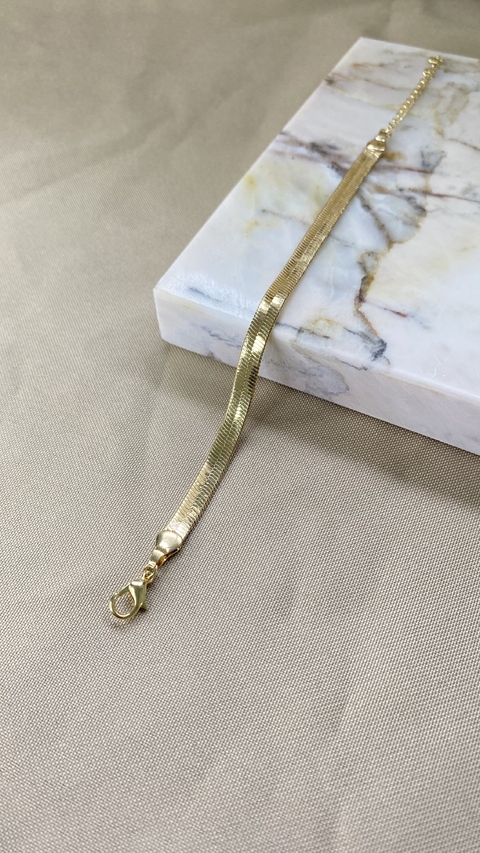 Pulseira Fita 4mm Dourado/Prata