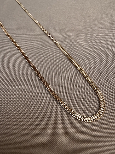 Colar Lacraia 3mm Dourado/Prata