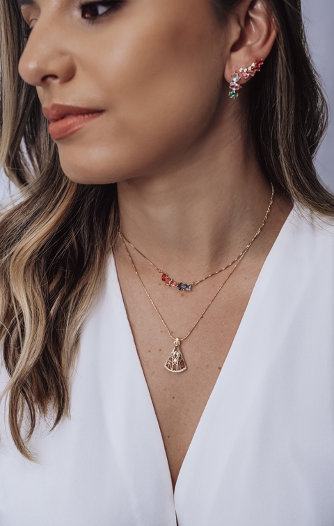 Colar Nossa Senhora Escrito Dourado/Prata - comprar online