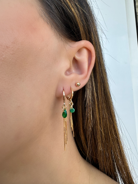 Dupla Franja com Zirconias Dourado