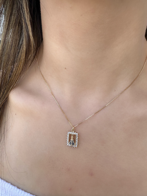 Colar Nossa Senhora Aparecida Dourado