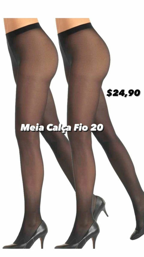 Meia Calça Fio 20 Preta