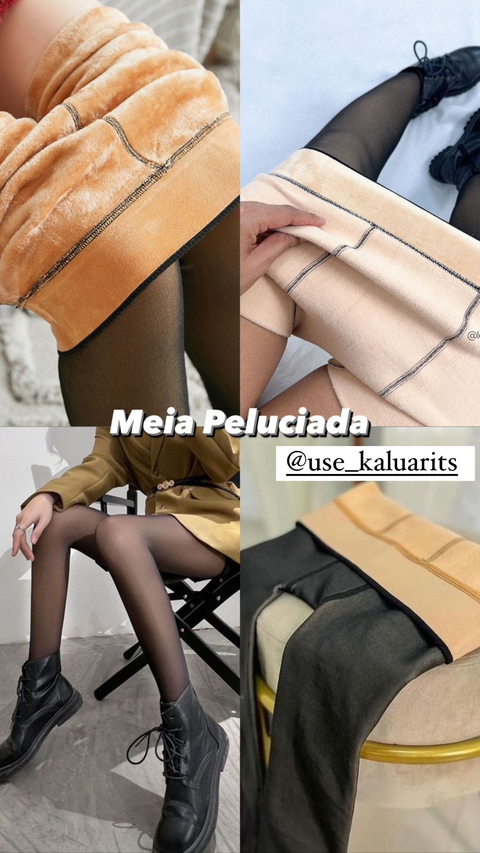 Meia Peluciada Translúcida