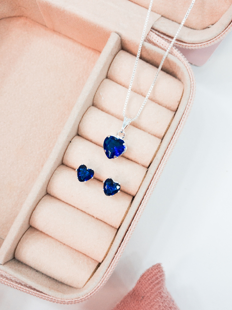 Conjunto coração azul