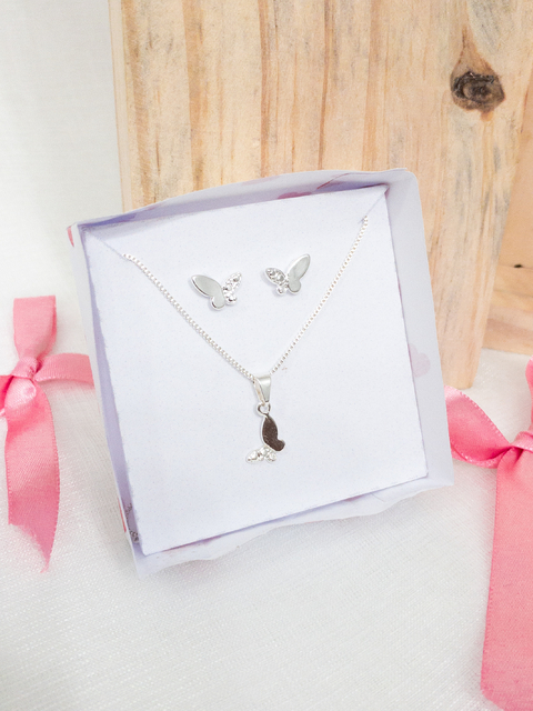 Conjunto Borboleta Zircônia